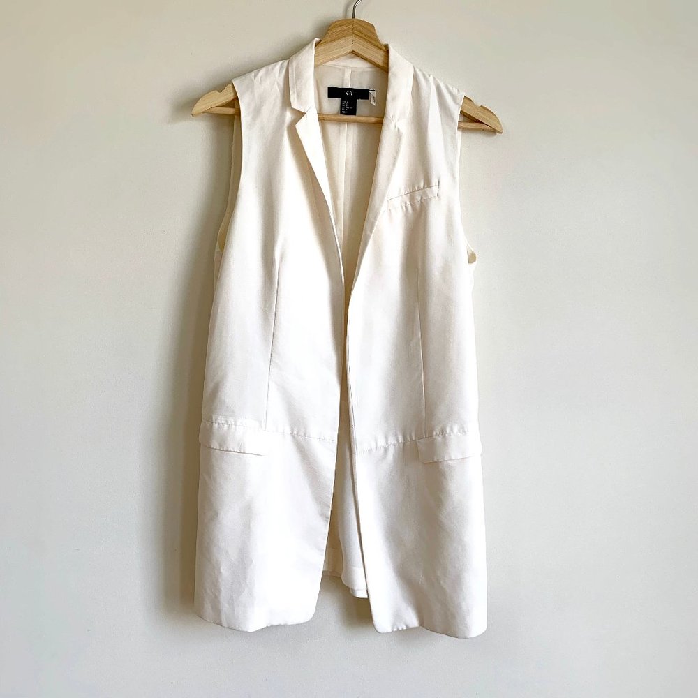 H&M | White Long Vest
